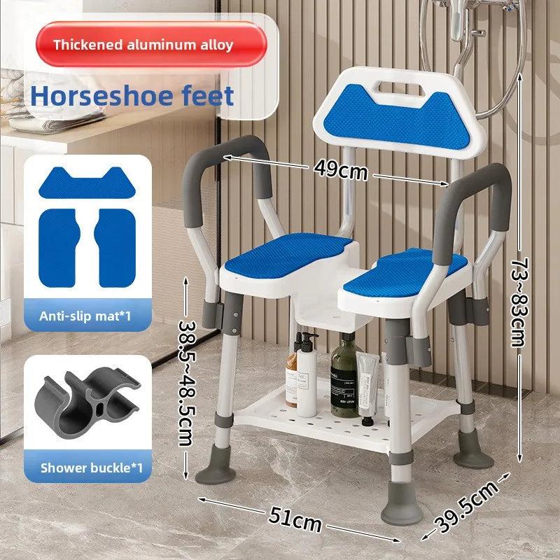 Silla de baño especial plegable para inodoro, banco de baño antideslizante para ducha