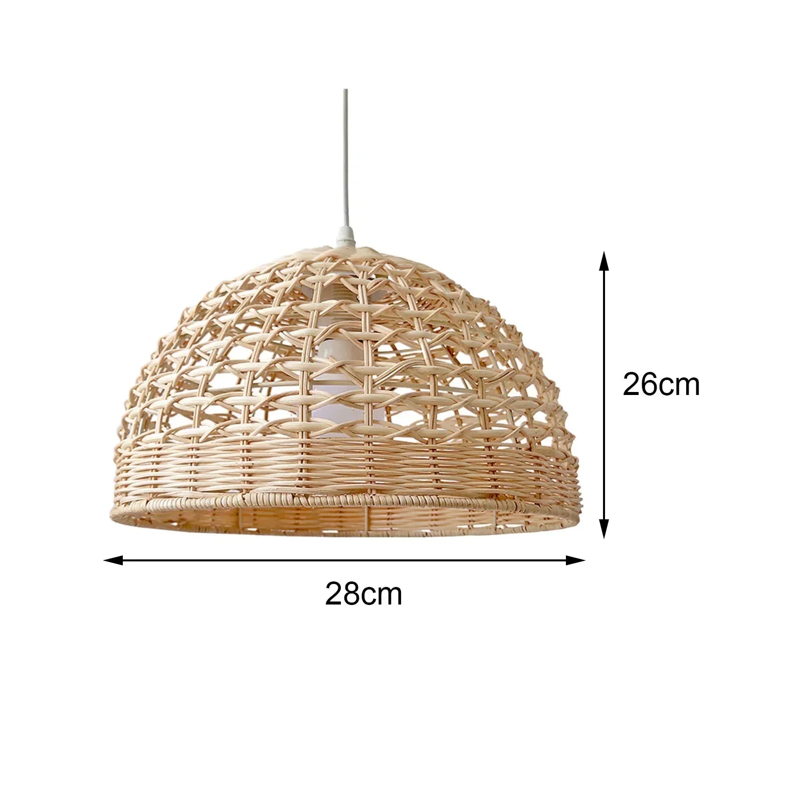 Lámpara de araña de ratán Pantalla de lámpara colgante de mimbre tejido natural para decoración de hogar y restaurante Lámpara de mimbre de bambú tejida a mano