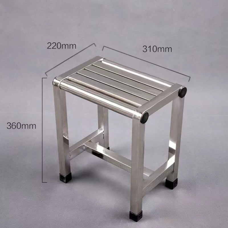 Taburete multifuncional de acero inoxidable - Taburete duradero, grueso y resistente, ideal para sala de estar, baño, cocina, pasillos