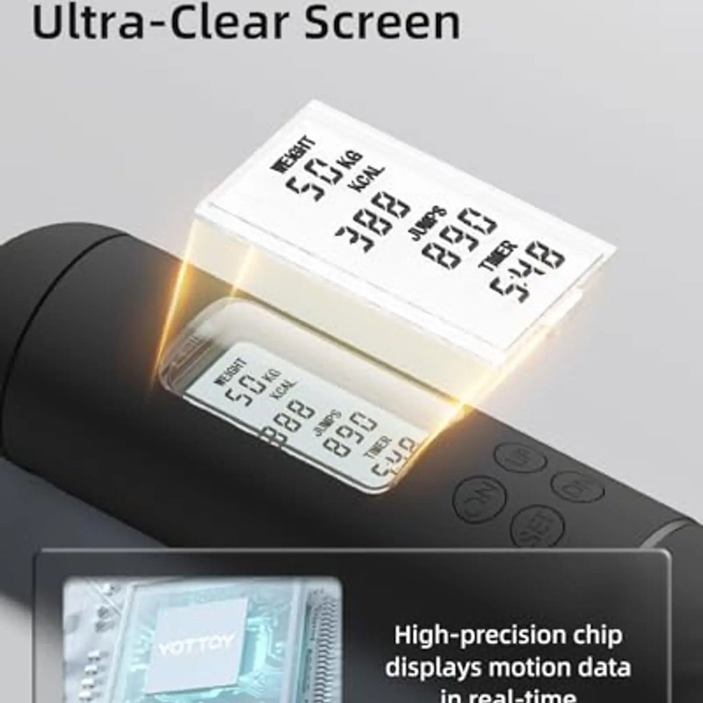 Cuerda para Saltar Inalámbrica con Contador Ponderado, Pantalla LCD Grande, Cuerda de Saltar para Mujeres Adultos Gimnasio en Casa