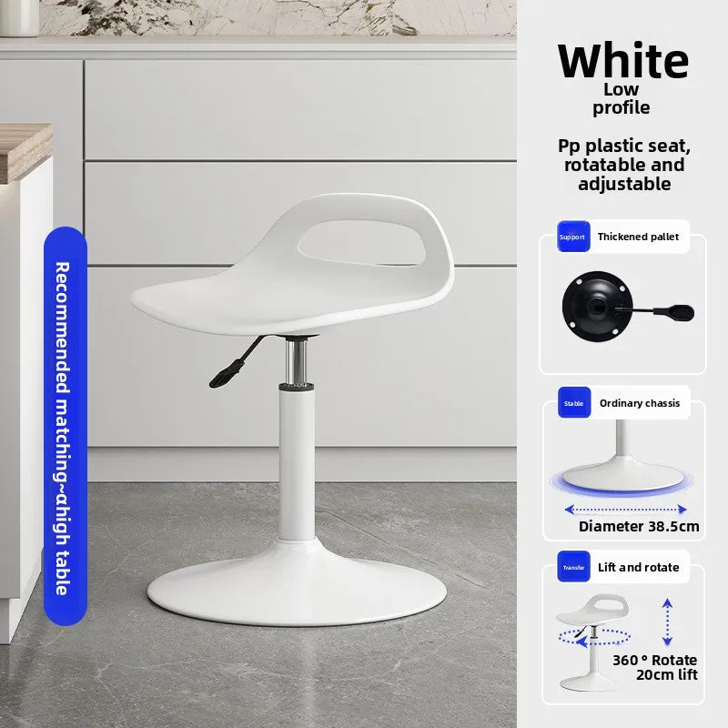 Taburete de bar hidráulico giratorio ajustable, taburete de cocina, silla de bar con respaldo y asiento acolchado, par de tumbonas para isla de hogar comercial