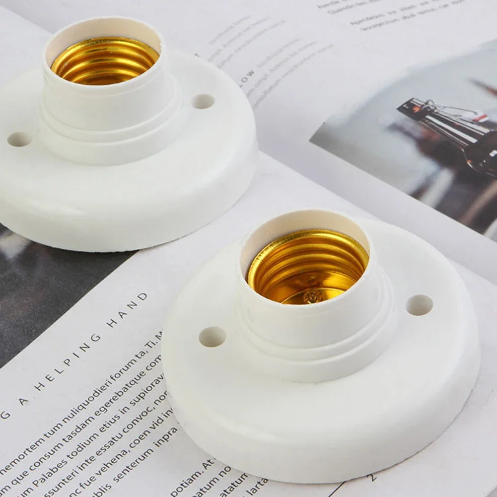Portalámparas E27 con rosca, casquillo blanco, luz de techo, portalámparas multifuncional, base de fijación para bombilla, soporte para bombilla.