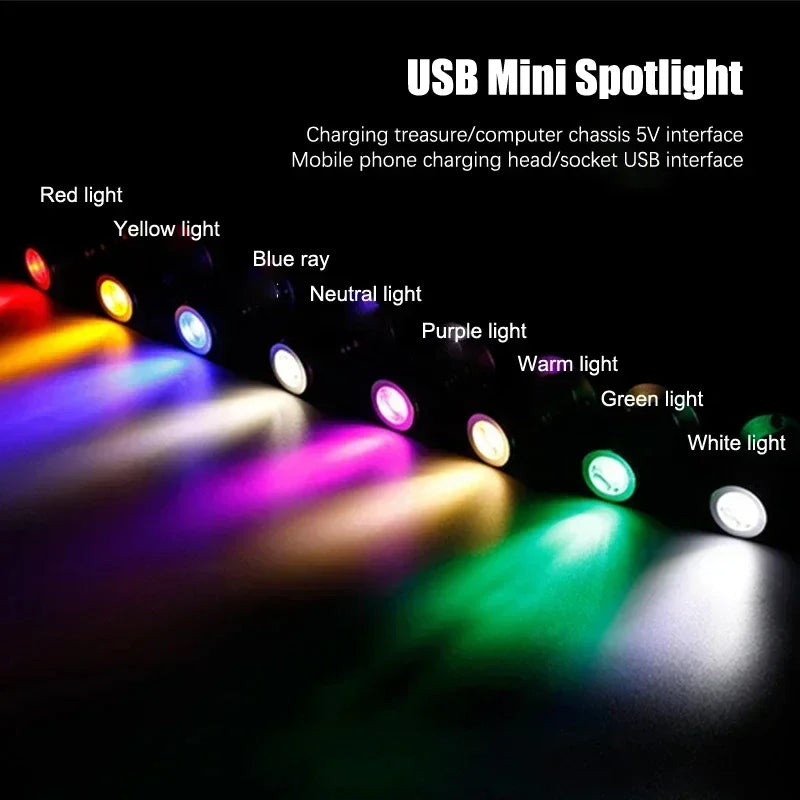 Foco LED USB 5V 1W 3W Montado en Superficie Gabinete Vitrina Mostrador Lámpara Joyería Ángulo Giratorio Techo Mini Foco Empotrable