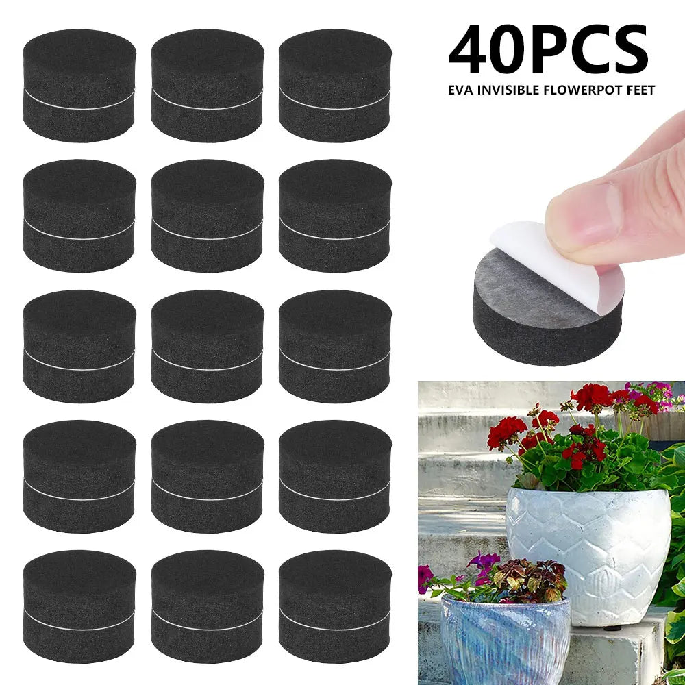40/160 piezas patas para macetas redondas de EVA, elevadores invisibles para macetas, kit autoadhesivo antideslizante, elevadores para macetas, accesorios de jardinería