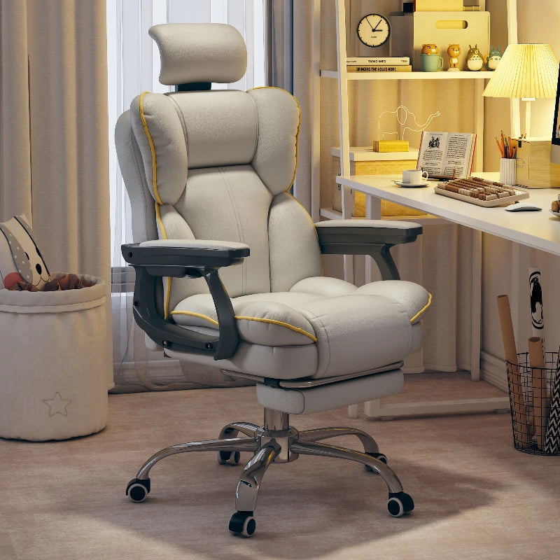 Silla ergonómica de piel sintética para ordenador, silla ejecutiva para juegos, silla de oficina ajustable con respaldo alto, muebles de oficina