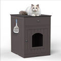 Arenero de madera para gatos con cajón, caseta para mascotas, jaula para gatos de interior, mesita de noche, mesa auxiliar, muebles para mascotas