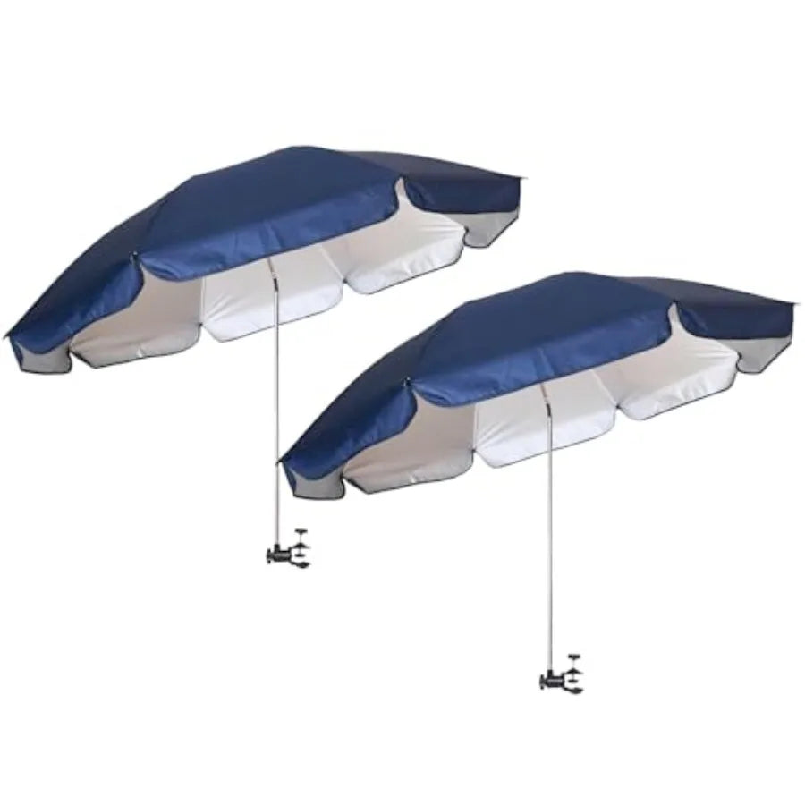 Sombrilla XL para Silla con Abrazadera Universal Ajustable de 47 Pulgadas y Giro de 360 Grados UPF 50+ Portátil para Sujetar en Sillas de Camping o Playa