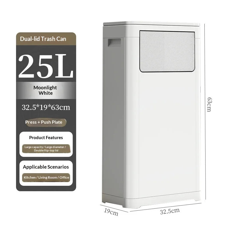 Cubo de Basura con Sensor de Movimiento sin Contacto, Doble Tapa, Manos Libres, Cocina, Gran Capacidad, Exterior, Comercial, Lixeira Baño