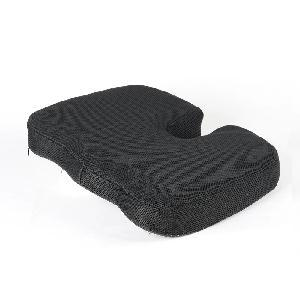Cómodo cojín de asiento transpirable, cojín de masaje de esponja ondulada con diseño en forma de U que alivia la presión de los glúteos y el dolor del cóccix.