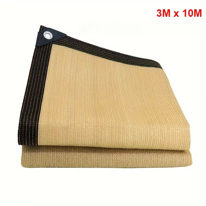 Malla de sombra de jardín de plástico resistente y gruesa, beige - Bloqueo UV cuadrado grande, vela de sombra para patio exterior y protección de jardín