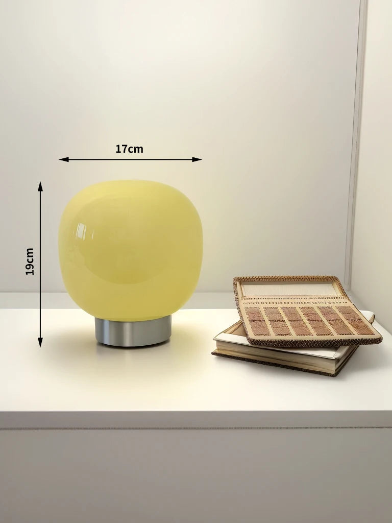 Lámpara de mesa de cristal Macaron para dormitorio de hotel, mesita de noche, sala de estar, atenuación tricromática, decoración, luces de escritorio modernas minimalistas
