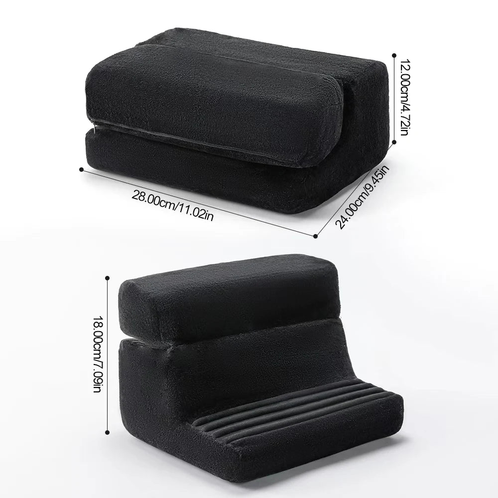 Soporte de almohada multiusos para tableta, 4 ángulos para una lectura y visualización cómoda de la tableta del teléfono móvil, soporte de lectura plegable