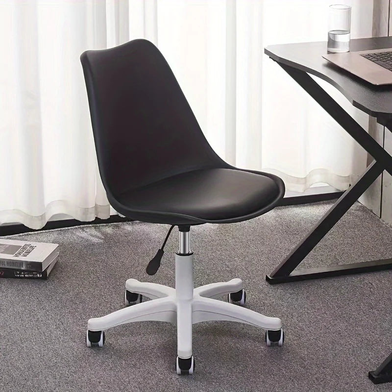 Taburete ergonómico con ruedas con asiento y respaldo más anchos, capacidad de peso de 136,08 kg, silla giratoria 360° para oficina en casa, salón de belleza