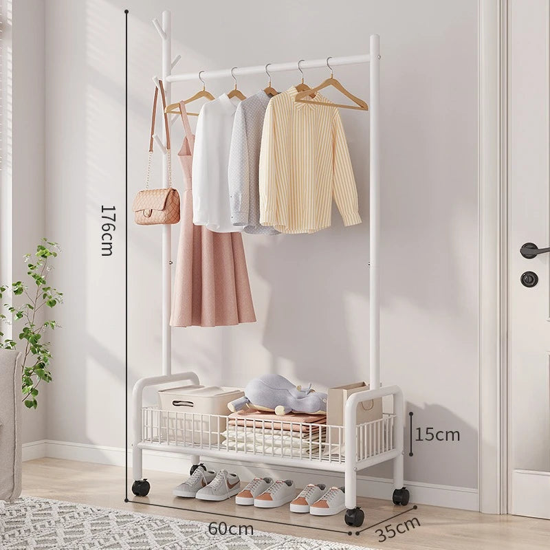 Perchero de pie plegable, perchero de ropa, perchero de suelo, organizador portátil plegable para dormitorio, balcón, entrada, pasillo