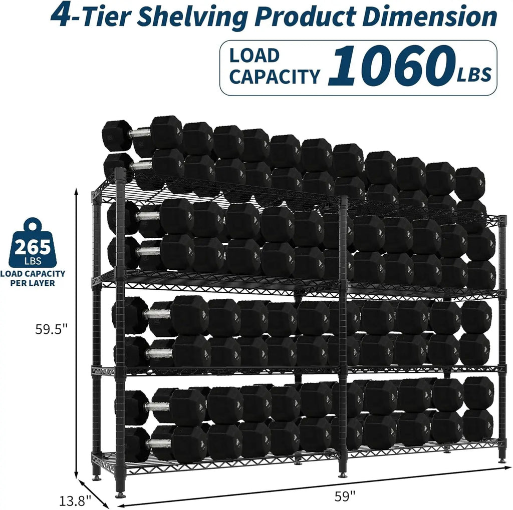 Metal Storage Shelves Heavy Duty Wire Shelving Unit Adjustable Rack Shelf for Pantry Garage Kitchen Commercial Basement