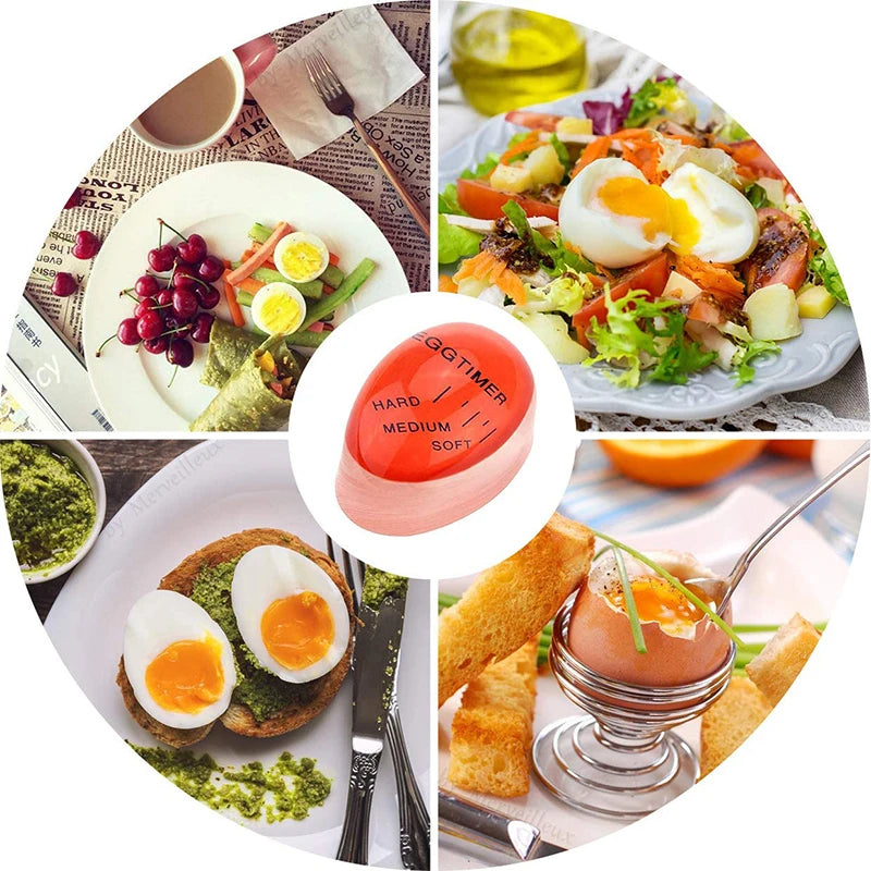Temporizador de huevos duros para cocina, temporizador de cambio de color perfecto para huevos, temporizador para hervir huevos blandos y duros