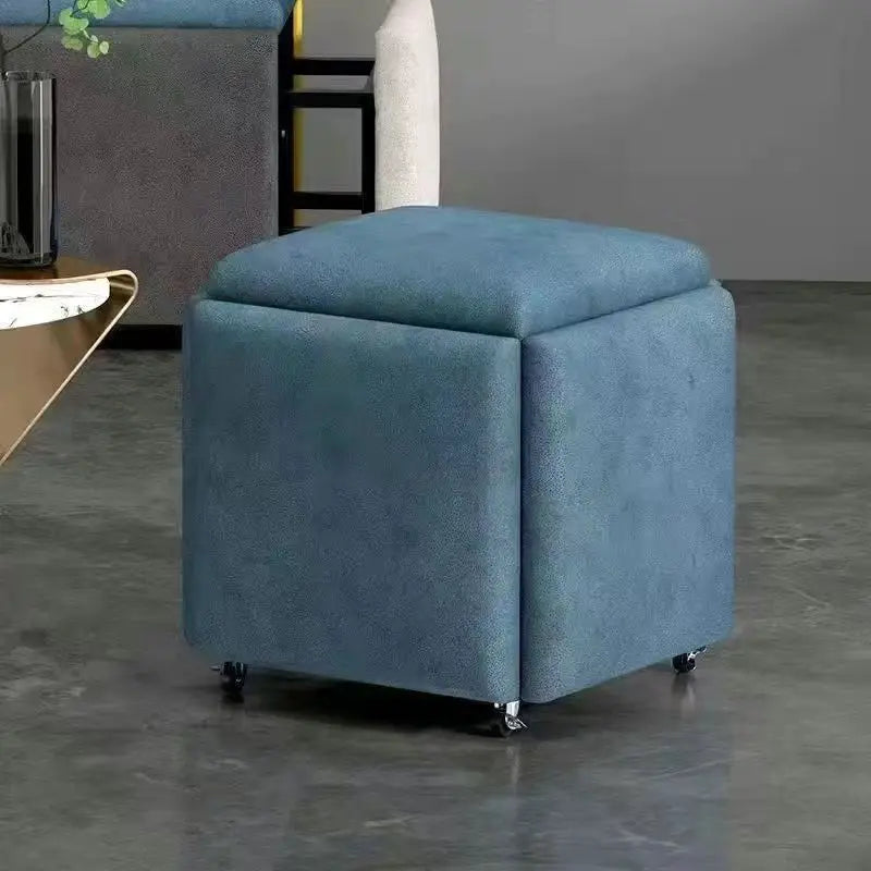 Taburete cubo de Rubik multifuncional - otomana de almacenamiento 5 en 1, sirve como mesa de centro, banco para comedor y zapatos, estilo nórdico, silla