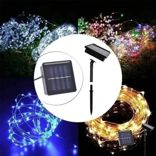 50/100/200/300/400 LED Luz solar LED para exteriores Guirnalda de luces de hadas para jardín impermeable Decoración navideña para patio