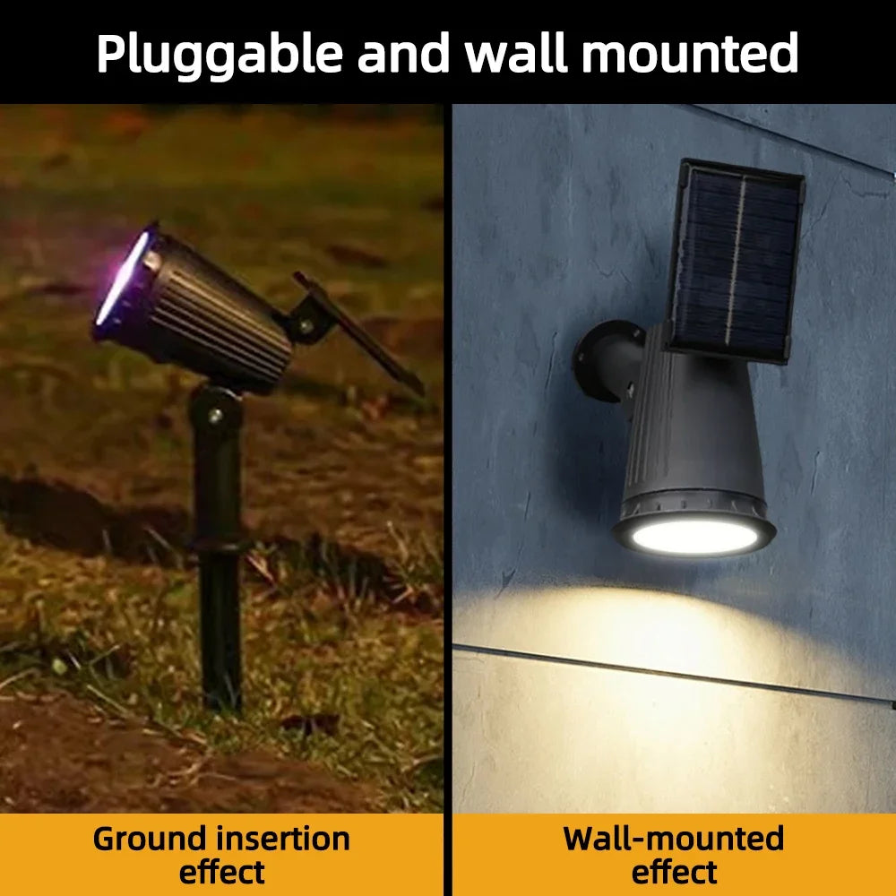 9 luces solares LED focos exteriores RGB luces solares de paisaje IP65 impermeables de brillo ajustable para jardín, patio, palmeras