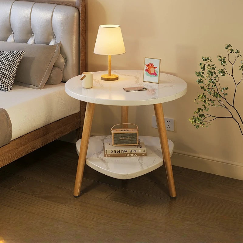 Mesita de noche de venta caliente Gabinete Mesitas de noche de lujo modernas de madera Mesa auxiliar grande para dormitorio