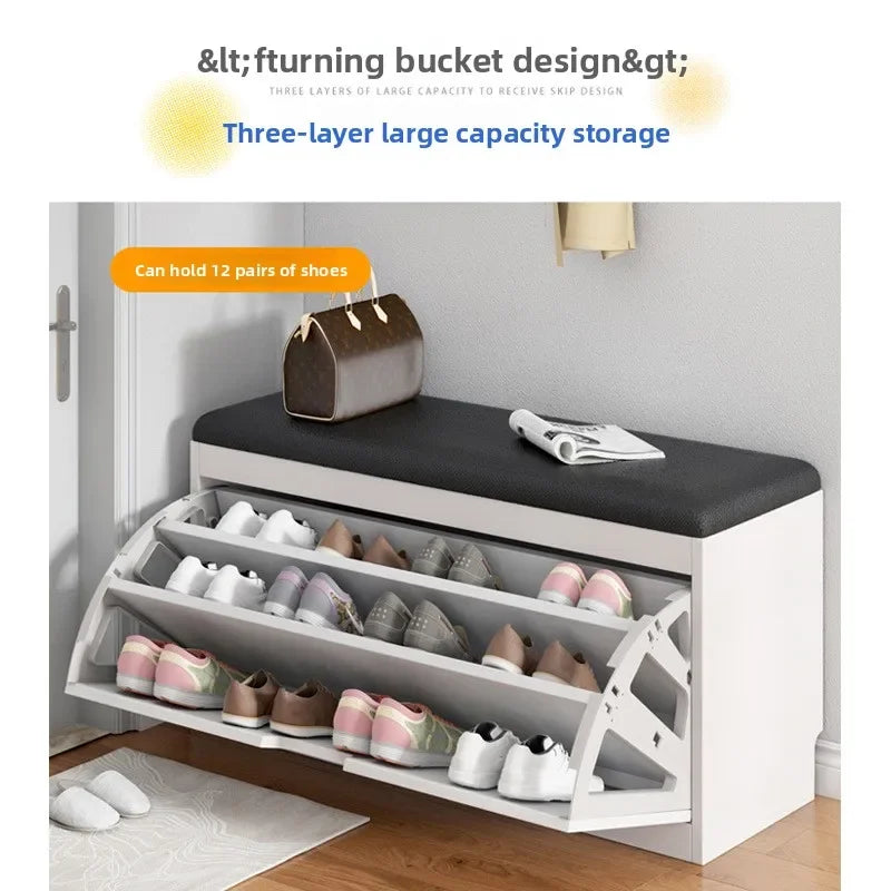Zapatero cubo volquete sofá taburete para cambiarse los zapatos en la entrada estante para zapatos de interior gabinete para zapatos de entrada