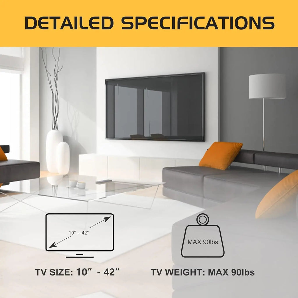Soporte de pared inclinable para TV LED LCD, reforzado, para TV de 14''-42'', soporta hasta 40kg, VESA 200*200