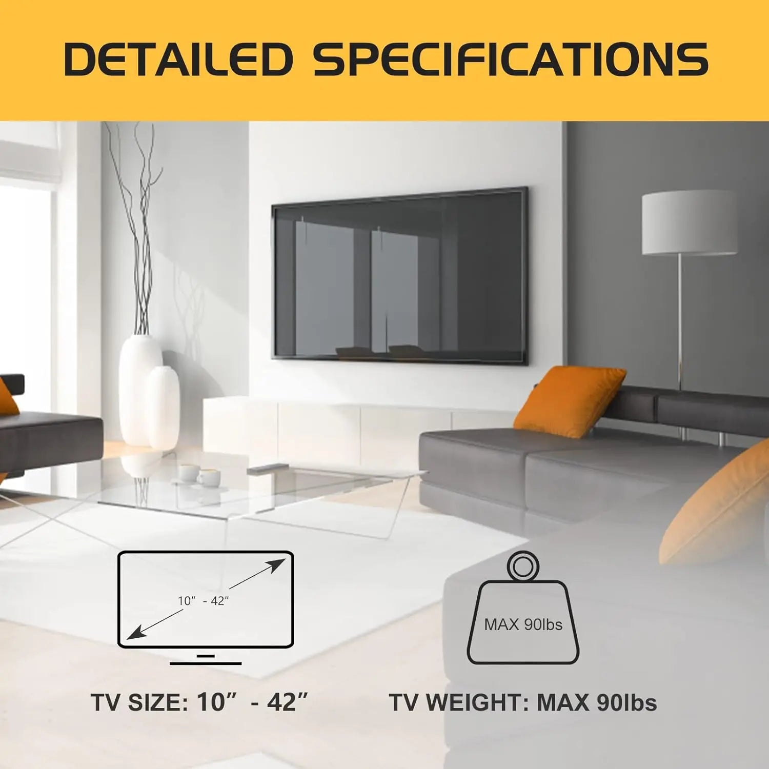 Soporte de pared inclinable para TV LED LCD, reforzado, para TV de 14''-42'', soporta hasta 40kg, VESA 200*200