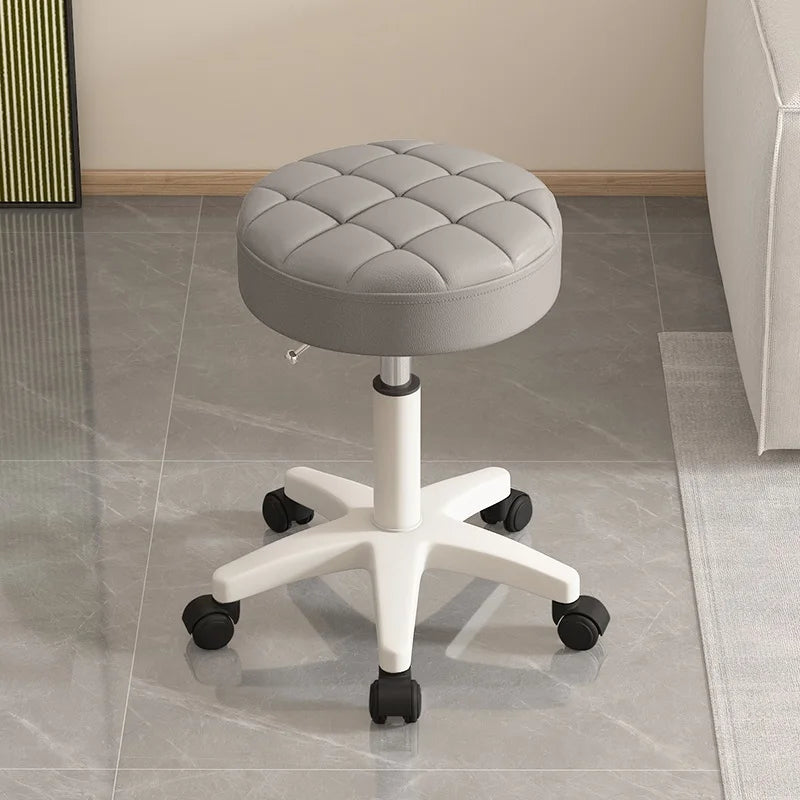 Taburete de masaje Taburete de salón de belleza Taburete redondo giratorio elevable Taburete de peluquería para manicura Taburete redondo con ruedas