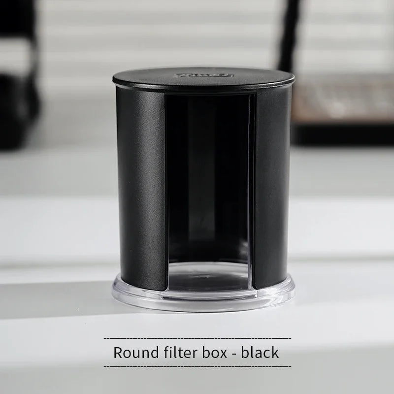 Bincoo Recipiente para guardar papel de filtro para cafetera moca, redondo de 60 mm, cuenco para café molido, papel de filtro de café de 58 mm, ABS lavable, herramienta de barista