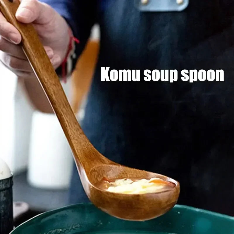 Cucharas Kemu Grandes de Nanmu Premium al por mayor, Ultra Prácticas para Cocina Casera, Utensilios de Madera con Mango Largo para Congee y Sopa Común