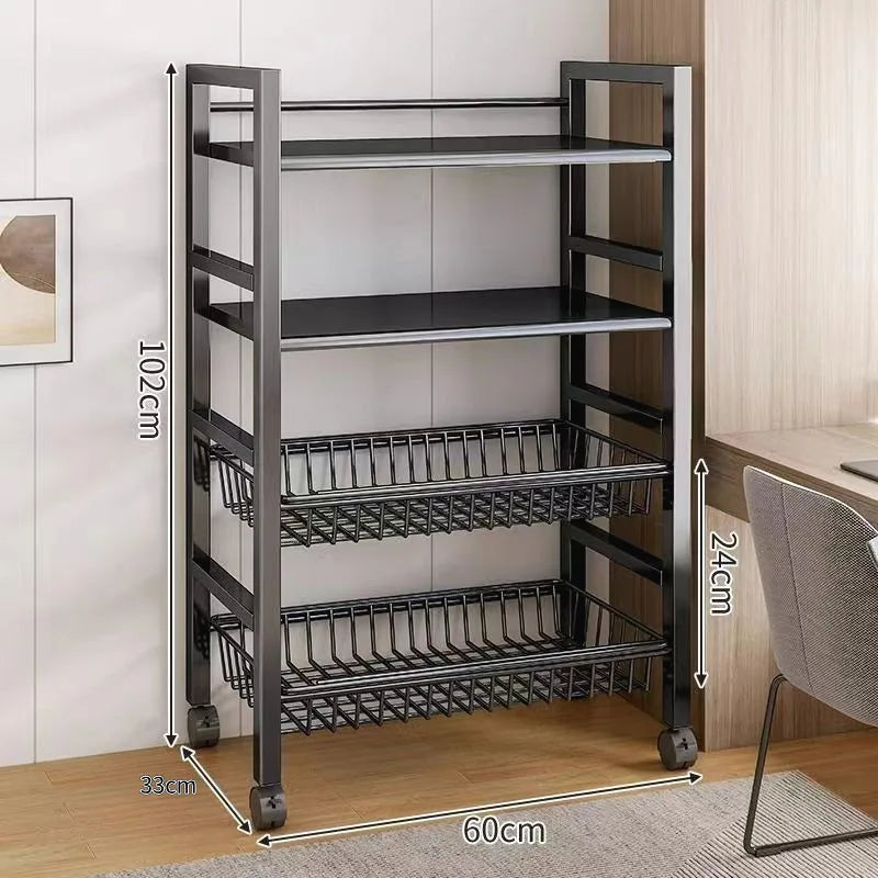 Estante de almacenamiento móvil multiusos, cesta de malla desmontable, estante de almacenamiento de cocina, estante de balcón para sala de estar