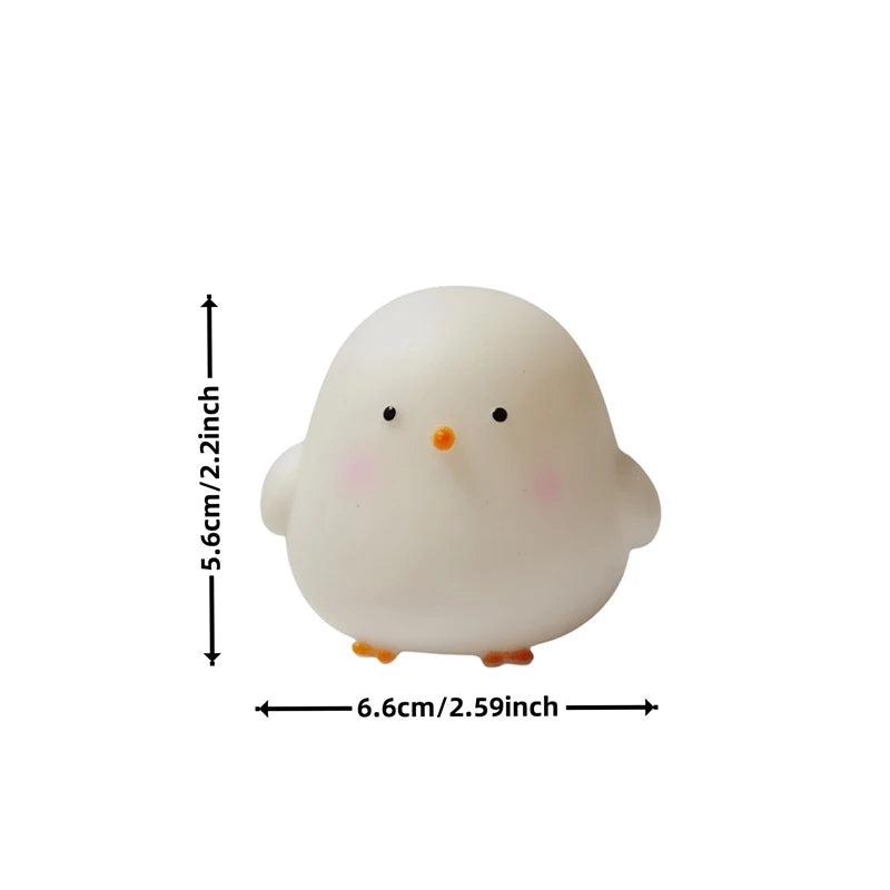 Luz de noche de silicona LED para mesita de noche, ABS, pequeña lámpara de escritorio con forma de pollo, bonita para habitaciones infantiles, dormitorios, con pila de botón, lámparas de noche decorativas
