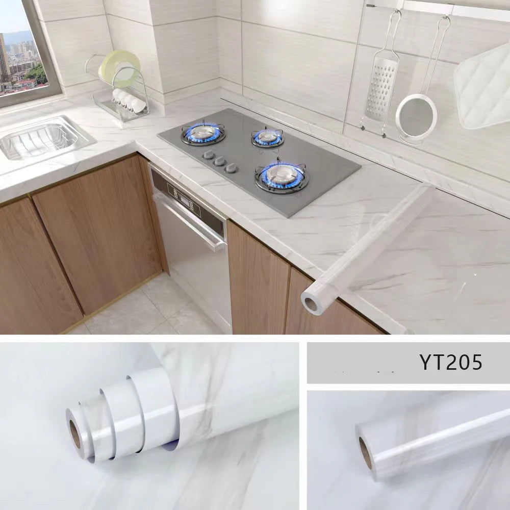 55cm Marble Self Adhesive Wallpaper Vinyl Contact paper PVC Waterproof Wall Stickers For Livingroom Kitchen Home Decor Film  ﻿