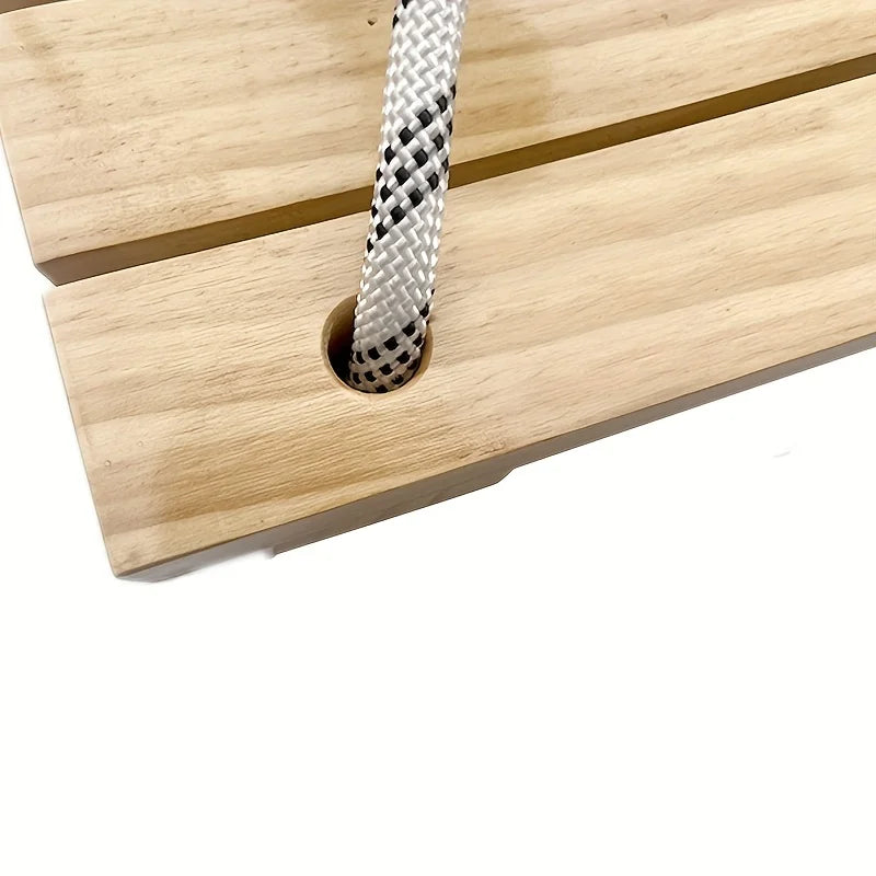 Columpio colgante para adultos - Columpio de porche de madera maciza para uso en interiores/exteriores, hamaca de árbol de jardín con acabado resistente a la intemperie