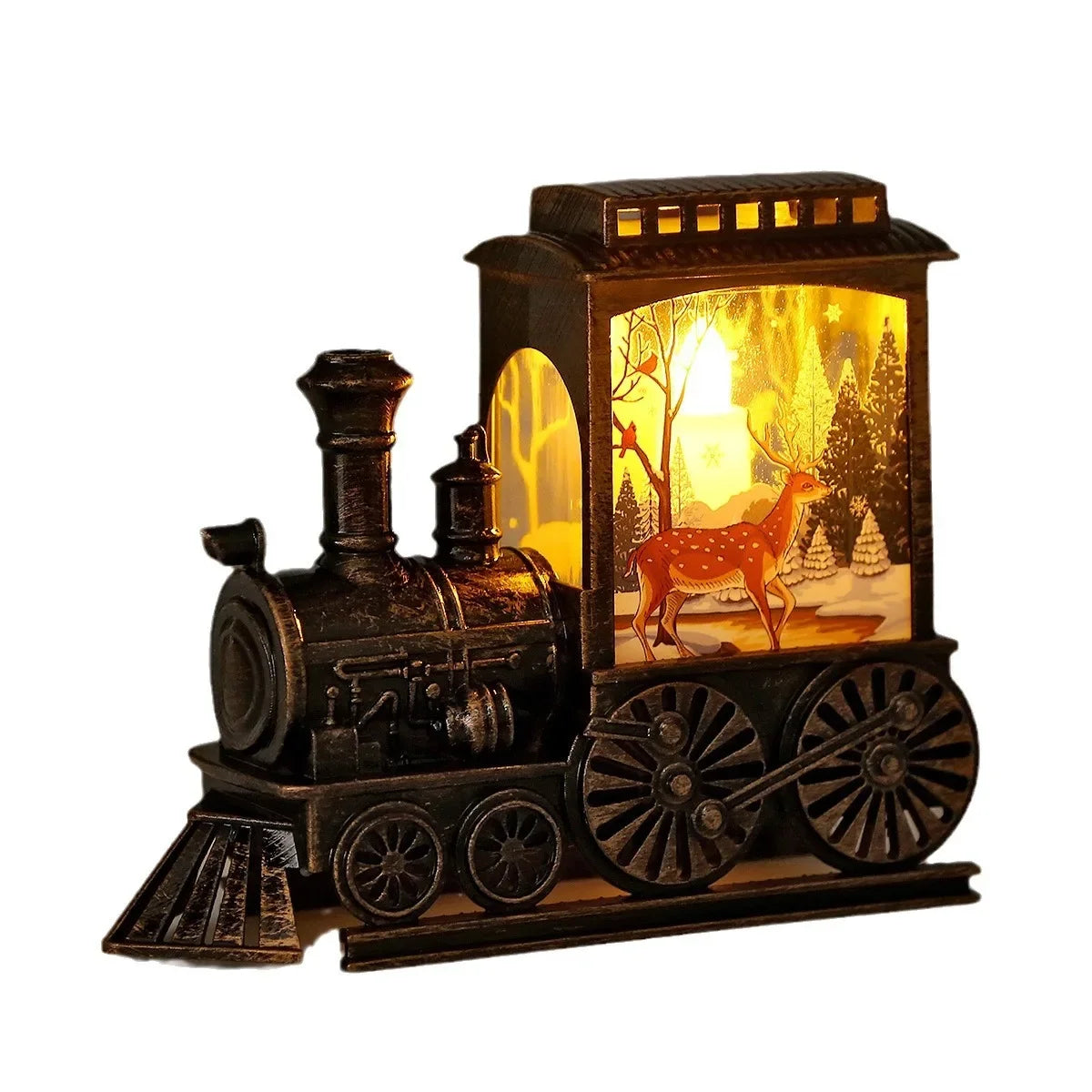 Vintage Train Night Lamp Christmas Deco LED Night Lights Battery Powered Indoor  Festive Party Decoration Portable Table Lamps