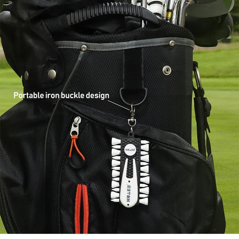 OTAUTAU Soporte para tees de golf con 12 tees, horquilla para divots y lápiz, dispositivo de almacenamiento portátil de accesorios de golf TC001