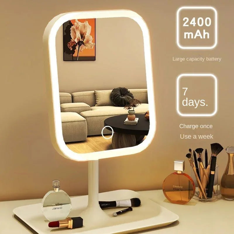 NEW 3 Colors Dimmable Lights Rechargeable LED Vanity Mirror Touch Control Makeup Mirror for Home Travel Portable Cosmetic