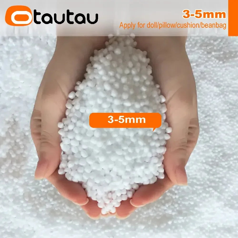 OTAUTAU Relleno de Bolas de EPS de 240 L para Puf de Puf de 3 pies 3-5 mm Cojín de Almohada de Poliéster Bolsa de Frijoles Silla Escena de Nieve TL001