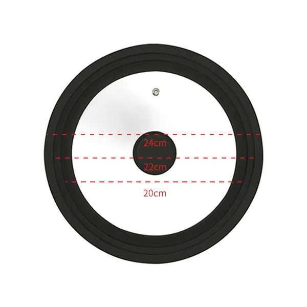 Tapa universal multi-tamaño para ollas, sartenes y utensilios de cocina. Tapa de vidrio templado para sartenes con borde de silicona. Tapa de repuesto para sartén.
