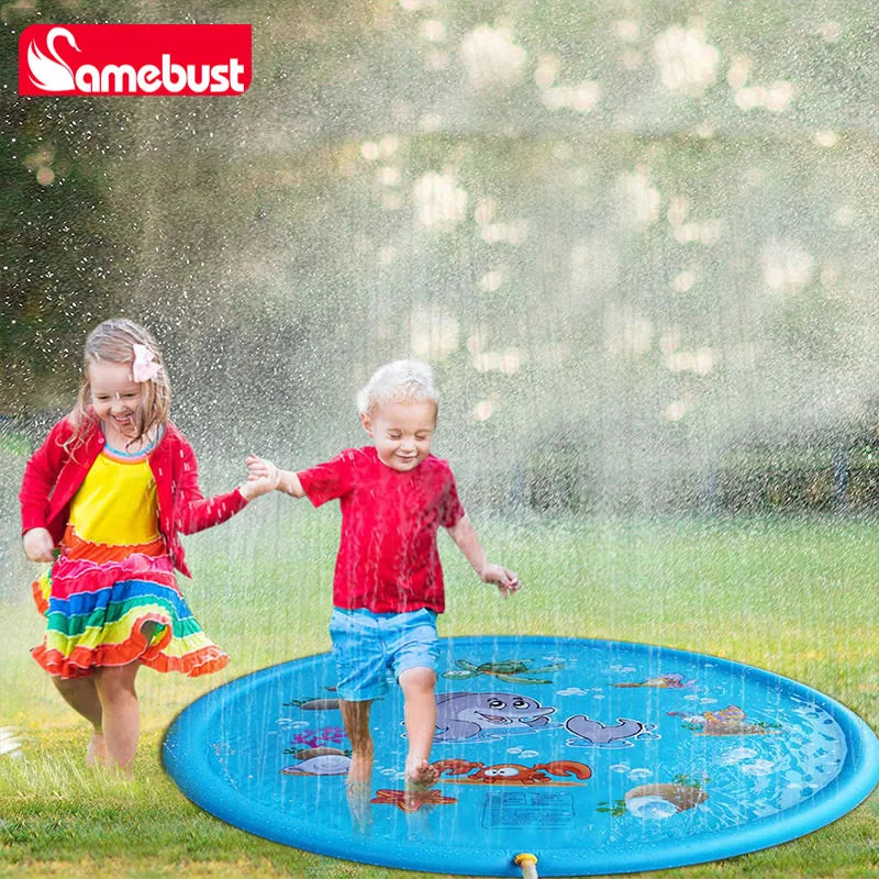 Alfombrilla inflable de PVC Camebust para rociar agua, juguete de aspersor para jugar al aire libre de 59 pulgadas