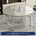 Mesa redonda plegable de acero inoxidable, adecuada para uso doméstico, apartamentos pequeños, grandes puestos de comida y vendedores ambulantes.