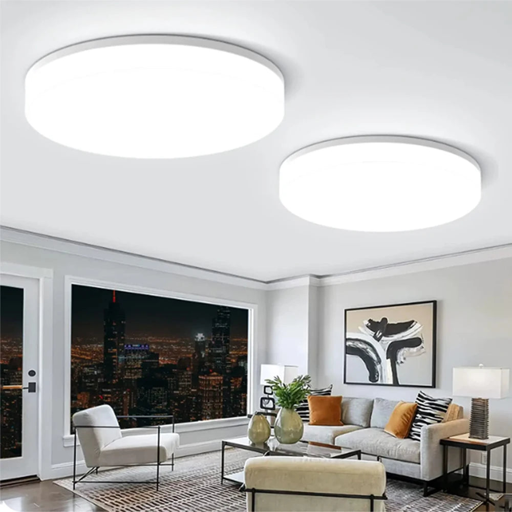 Lámpara de techo LED redonda ultrafina para dormitorio, cocina, baño, 48W, 36W, 24W, 18W, iluminación interior