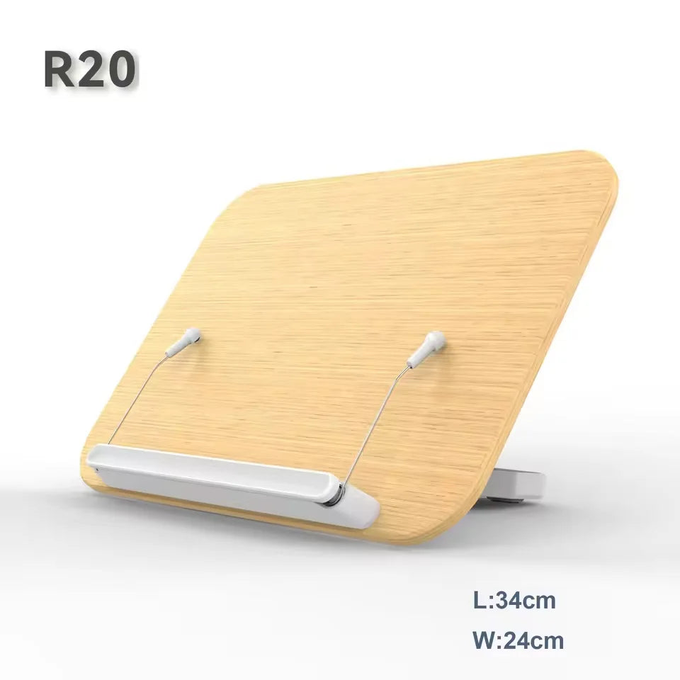 Nuevo soporte para libros de lectura, atril ajustable con base giratoria 360°, clips elásticos para páginas, soporte elevador de escritorio plegable