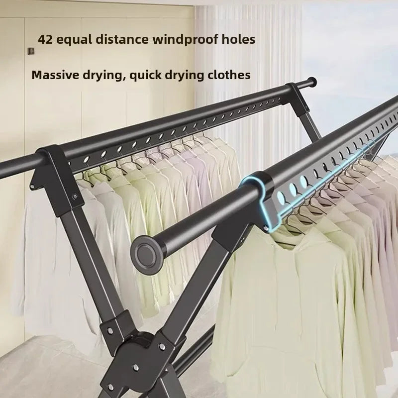 Tendedero de pie a techo Estante de secado plegable de aleación de aluminio para exteriores de instalación gratuita Tendedero de ropa para niños