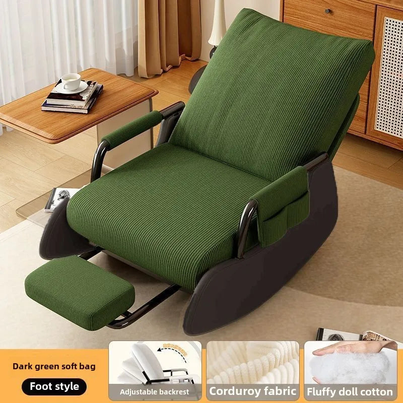 Silla reclinable, silla perezosa plegable para la hora del almuerzo, adultos pueden sentarse, silla reclinable para la siesta en la oficina, mecedora para balcón y hogar