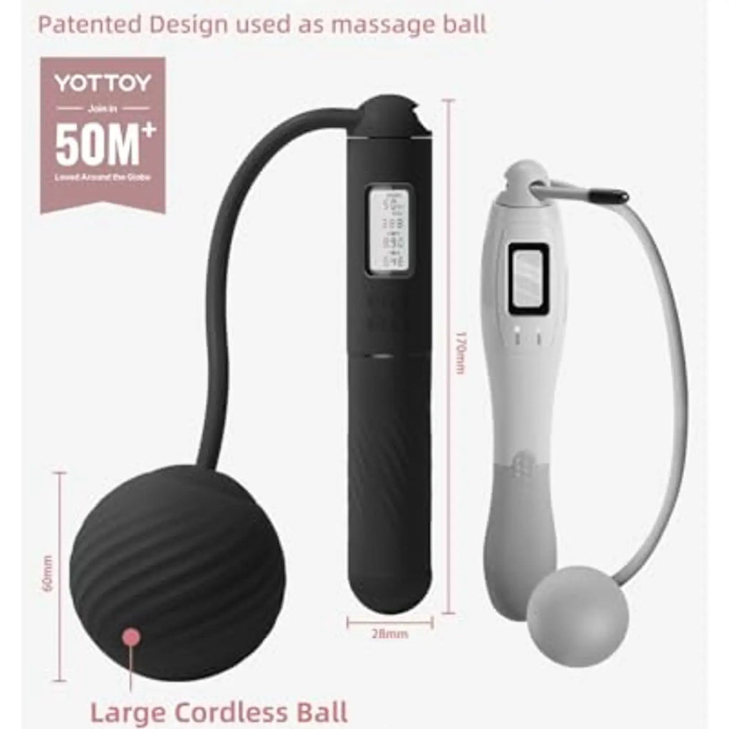Cuerda para Saltar Inalámbrica con Contador Ponderado, Pantalla LCD Grande, Cuerda de Saltar para Mujeres Adultos Gimnasio en Casa
