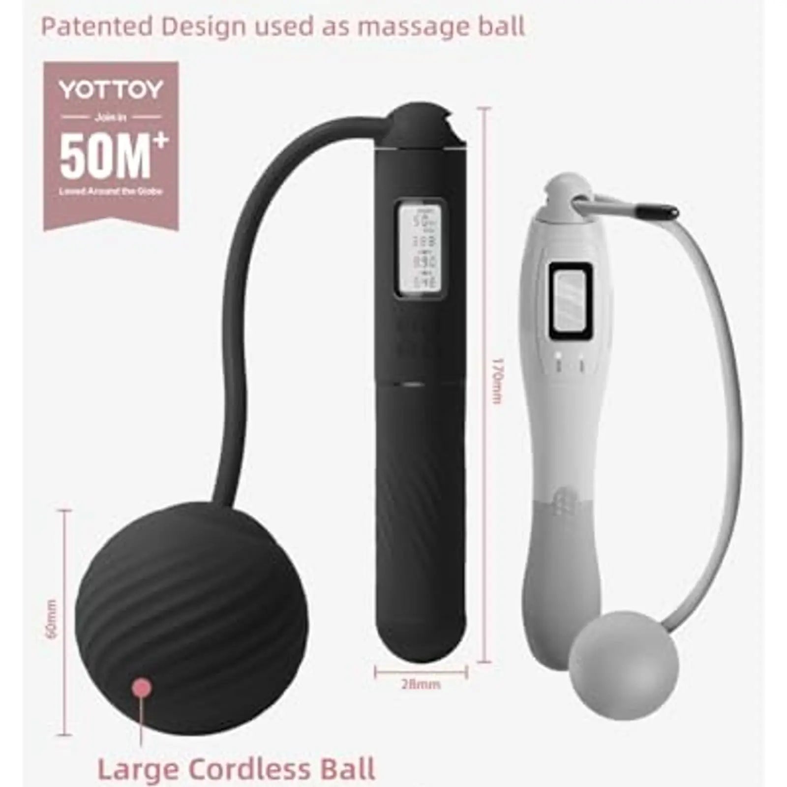 Cuerda para Saltar Inalámbrica con Contador Ponderado, Pantalla LCD Grande, Cuerda de Saltar para Mujeres Adultos Gimnasio en Casa