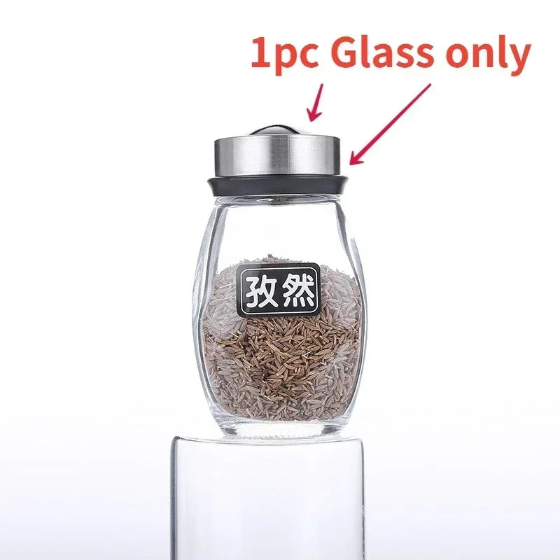 NUEVO Bote de Cristal de una Sola Botella y Juego de Frascos de Especias con Soporte de Almacenamiento para Botellas de Condimentos, Azúcar, Pimienta y Saleros para la Cocina