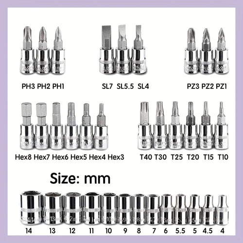 46-Piece Auto Maintenance Repair Combination Ratchet Wrench Toolbox, Vehicle-Mounted Socket Repair Set for Auto Maintenance