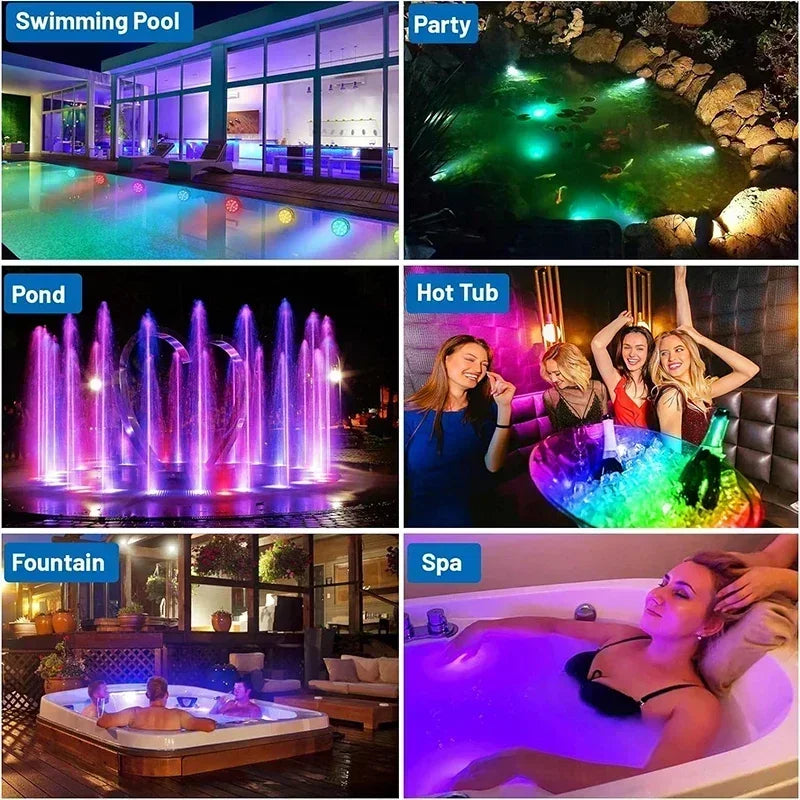 Luz LED sumergible con mando a distancia para piscina, fiestas, eventos, lámpara de té impermeable para jarrones, peceras, bodas, Halloween, Navidad